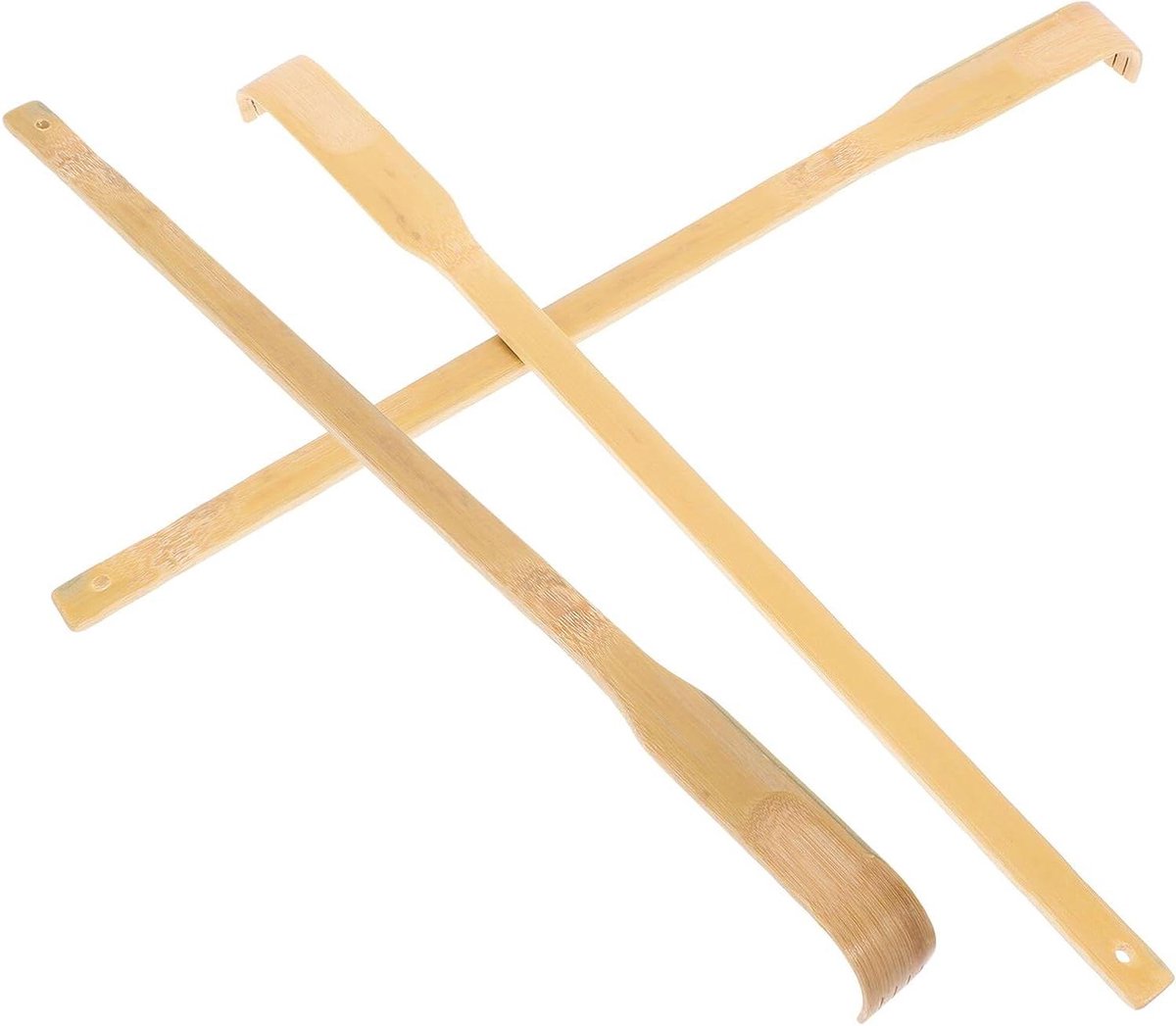 Bamboe Rugkrabber - Jeukverlichter Handgreep - Zelfzorg Ontspanning - Extra Lange Steel - 42 cm - Beige