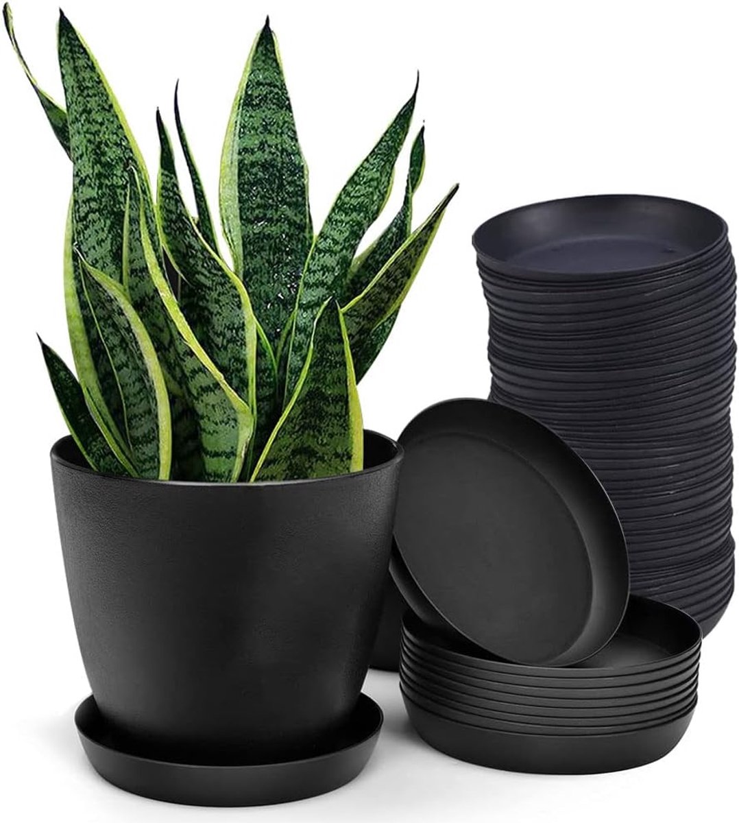 ronde plantenbak druppelbak plastic plantenonderzetters plantenschotel rond plastic voor het vasthouden van waterdruppels/aarde, plant bloempot van tuin binnen buiten huis ornamenten, 11,5 cm,