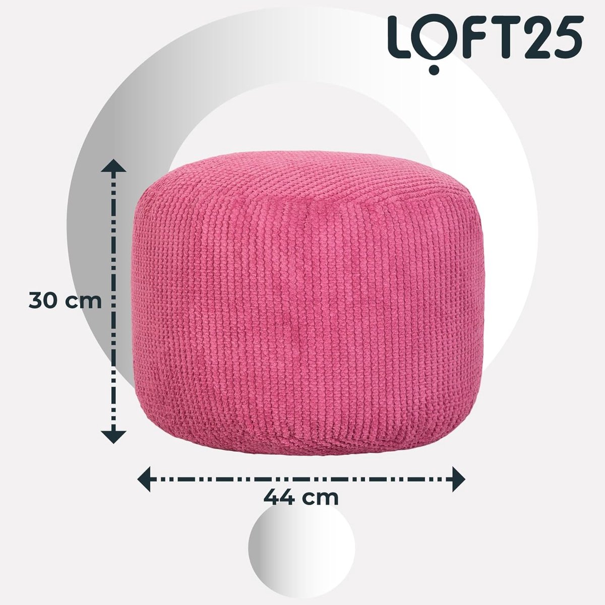 25 Bonenzak Voetenbank Ronde Bubbel Look Binnen Woonkamer Zitting Poef Been Herstel Ergonomisch Ontworpen Comfortabele Kruk en Duurzaam Zitkussen (Roze)