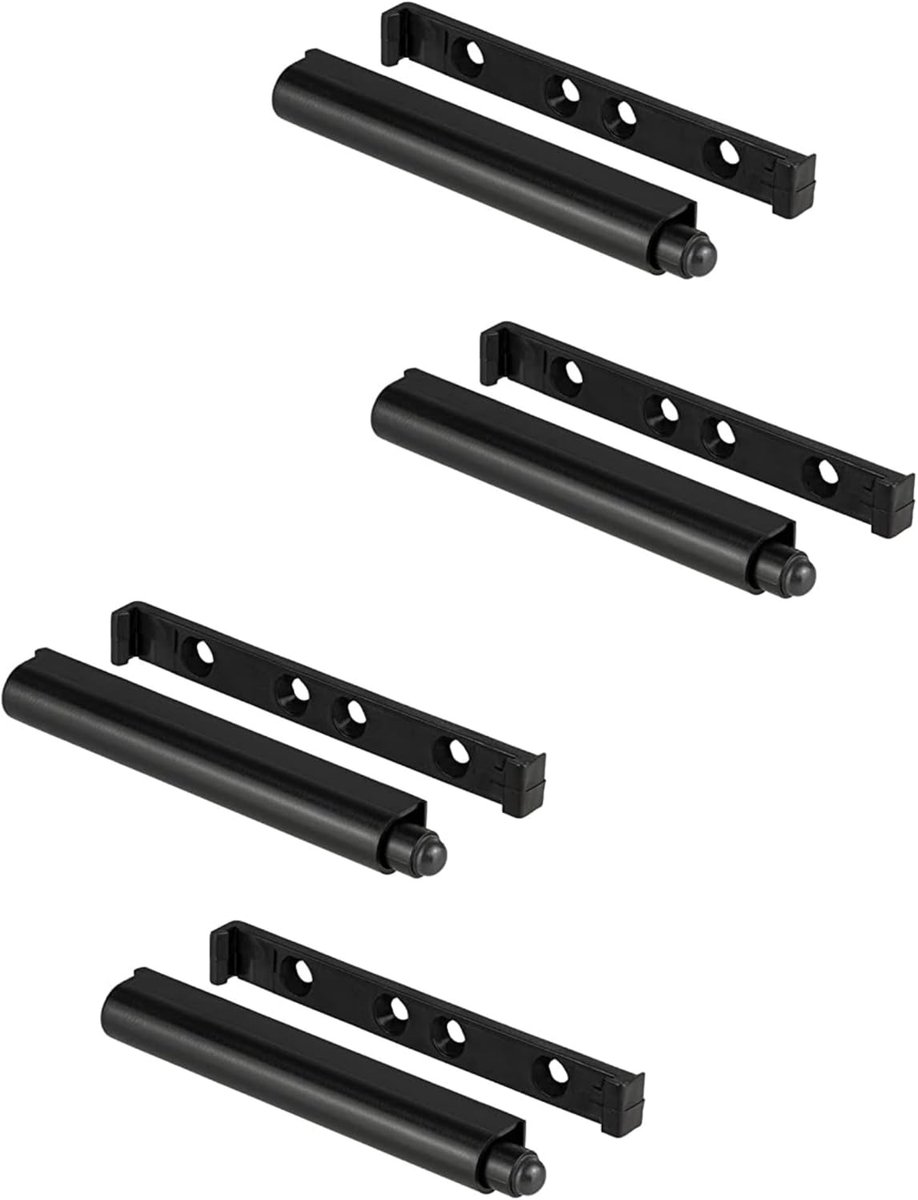 Drukgrendel van kunststof, automatische vergrendeling, push-to-open deuropener, zwart, slim, sterke vergrendeling, drukopening voor kastdeuren