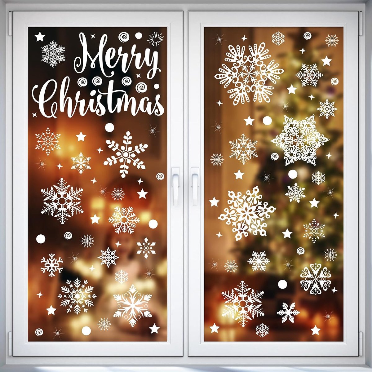 Raamstickers, 275 stuks, zelfklevend, sneeuwvlokken, raamdecoratie, Kerstmis, herbruikbaar, statisch hechtende pvc-stickers voor ramen, deur, winter, sneeuwvlokken, kerstdecoratie