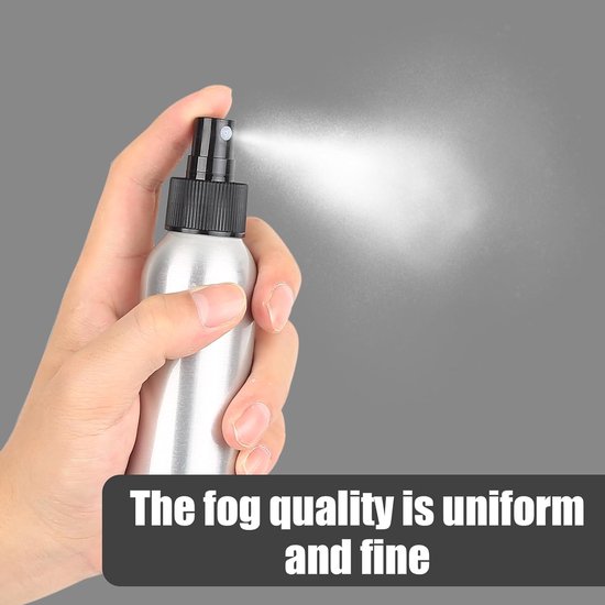 5 Stuks Kleine Sprayfles 50ml, Aluminium Verstuiver, Lege Sprayflessen om te Vullen, Spray Fles Pompfles voor Cosmetica Vloeistof Etherische Oliën, met 2 Trechters, 1 Sticker — afbeelding 2