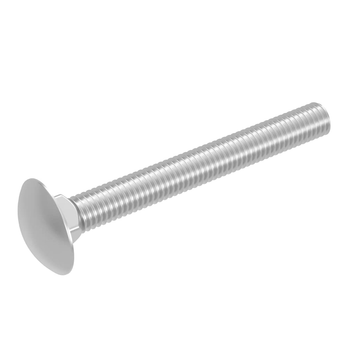 slotbout M5 x 45 mm, roestvrij staal V2A VA A2, DIN 603 / ISO 8677, vlakke ronde kop met vierkante aanzet, volledige schroefdraad, 20 stuks