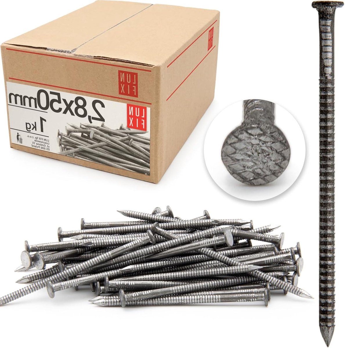 Houten Nagels - Bouwnagels Grondnagels - Constructie Werk - Ongalvaniseerd - 1 kg 50 mm - metaalkleur