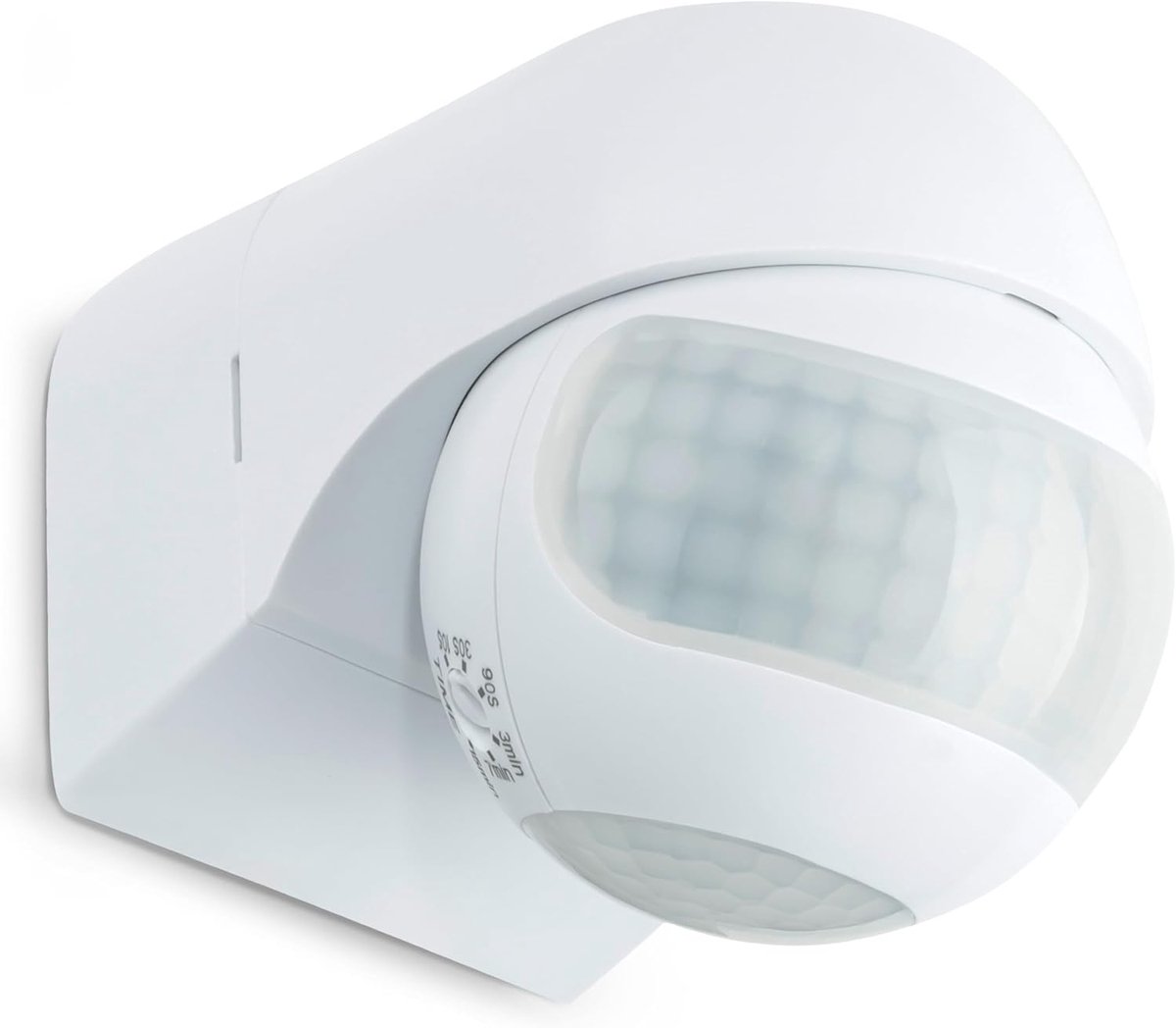 Bewegingssensor Buiten IP44 Opbouw - LED geschikt, programmeerbaar, draaibaar - Bereik 12m/180°, 3m/360° (2 Infrarood Sensoren) 3-draads