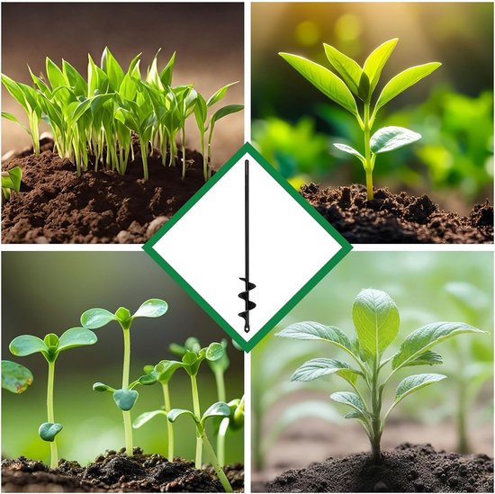 Boor voor accuschroevendraaier, 6 x 37 cm/8 x 30 cm/4 x 22 cm, tuinboor, plantenhulp voor bloembollen, boor voor zeskantaandrijving, 3/8 inch (4 x 42 cm) — afbeelding 4