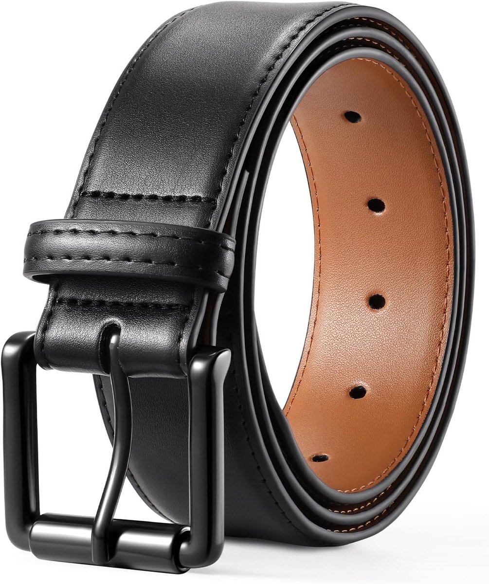 Leren riem voor heren, gesplitst leer, 40 mm breed, herenriem, herenriem voor werkbroek, jeans, geschenken, zwart of bruin