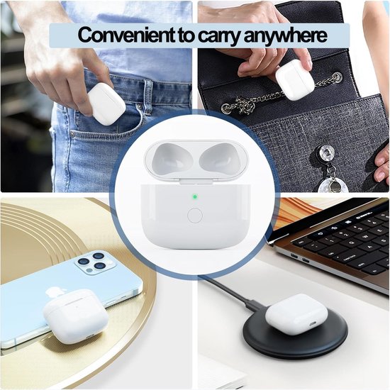 Draadloze oplaadcase compatibel met Air Pods 3e generatie (2021), draadloze oplaadcase, met Bluetooth-koppelingssynchronisatieknop, 7 keer volledig opladen — afbeelding 5