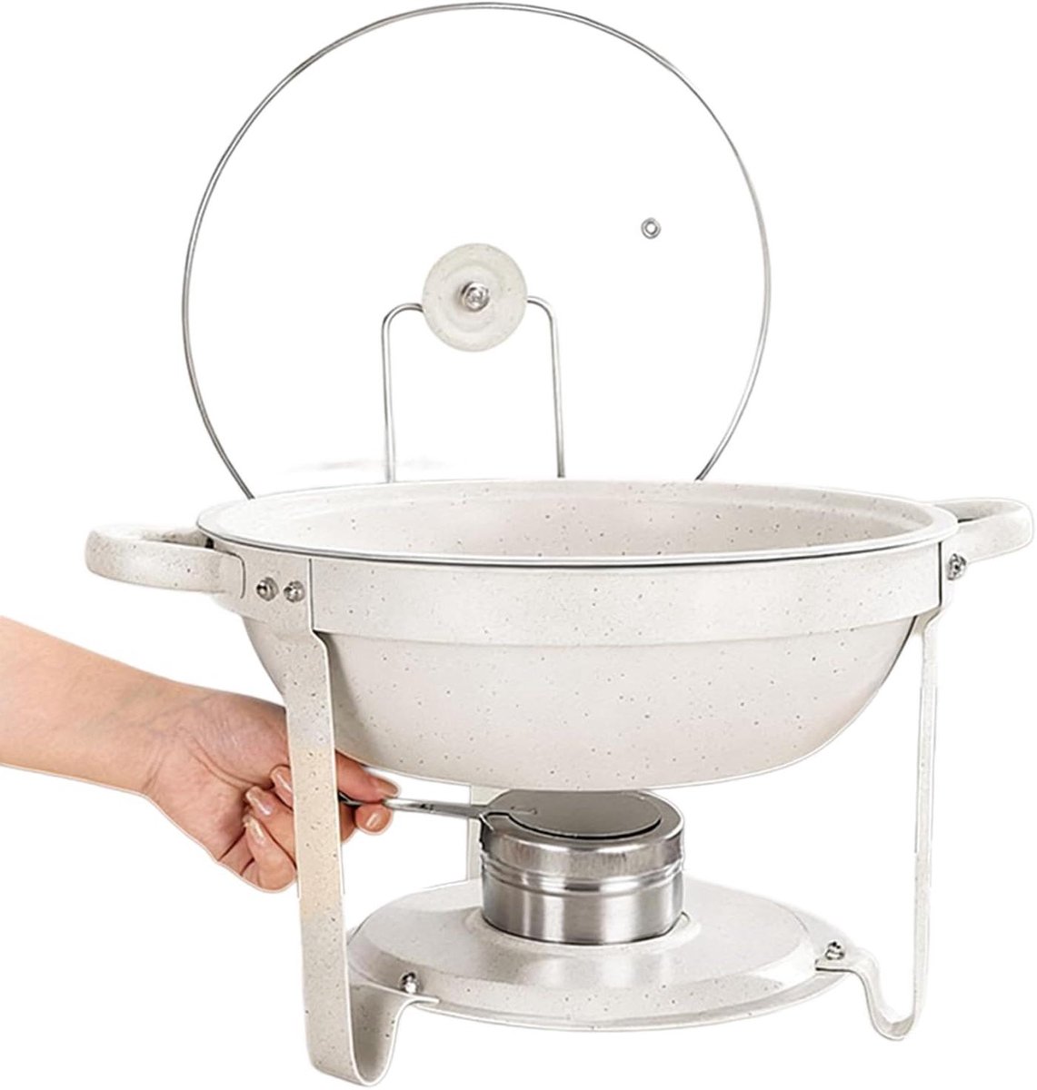 Buffet Warmhoudset - Warmhoudschalen Set - Feestelijk Serveren - Dubbele Vacuüm Isolatie - 35x35x14 cm - Wit