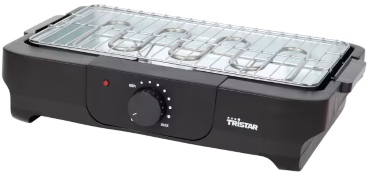 Tristar elektrische tafelbarbecue 2000 watt - Grilloppervlakte 40 x 23 cm - Met snoer van 1 meter