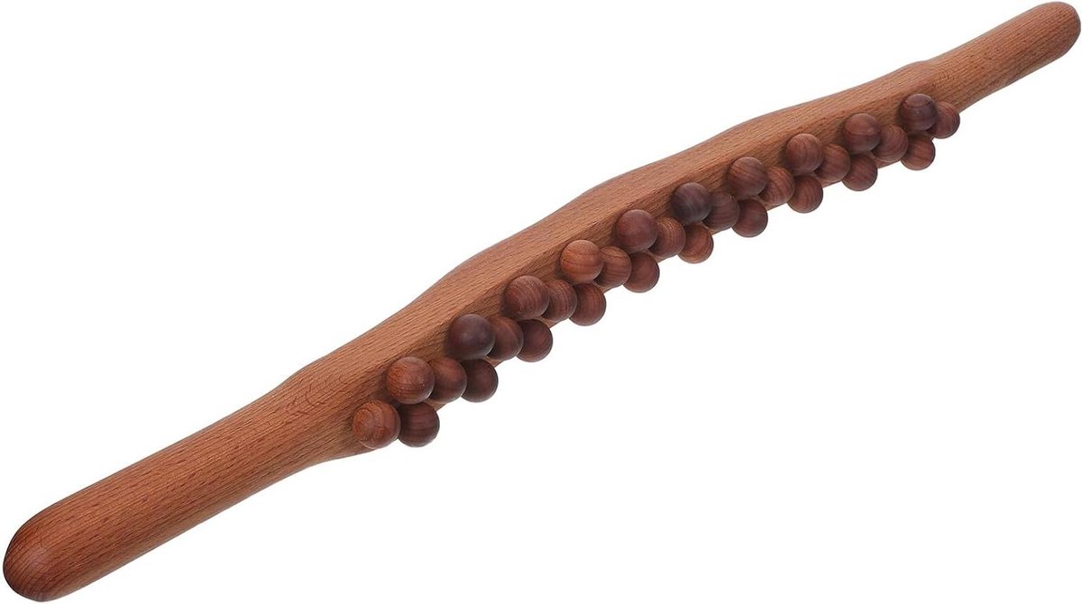 Houten Massage Roller - Gua Sha Tool - Lichaamsontspanning - Brede Roller - 58 cm - Bruin