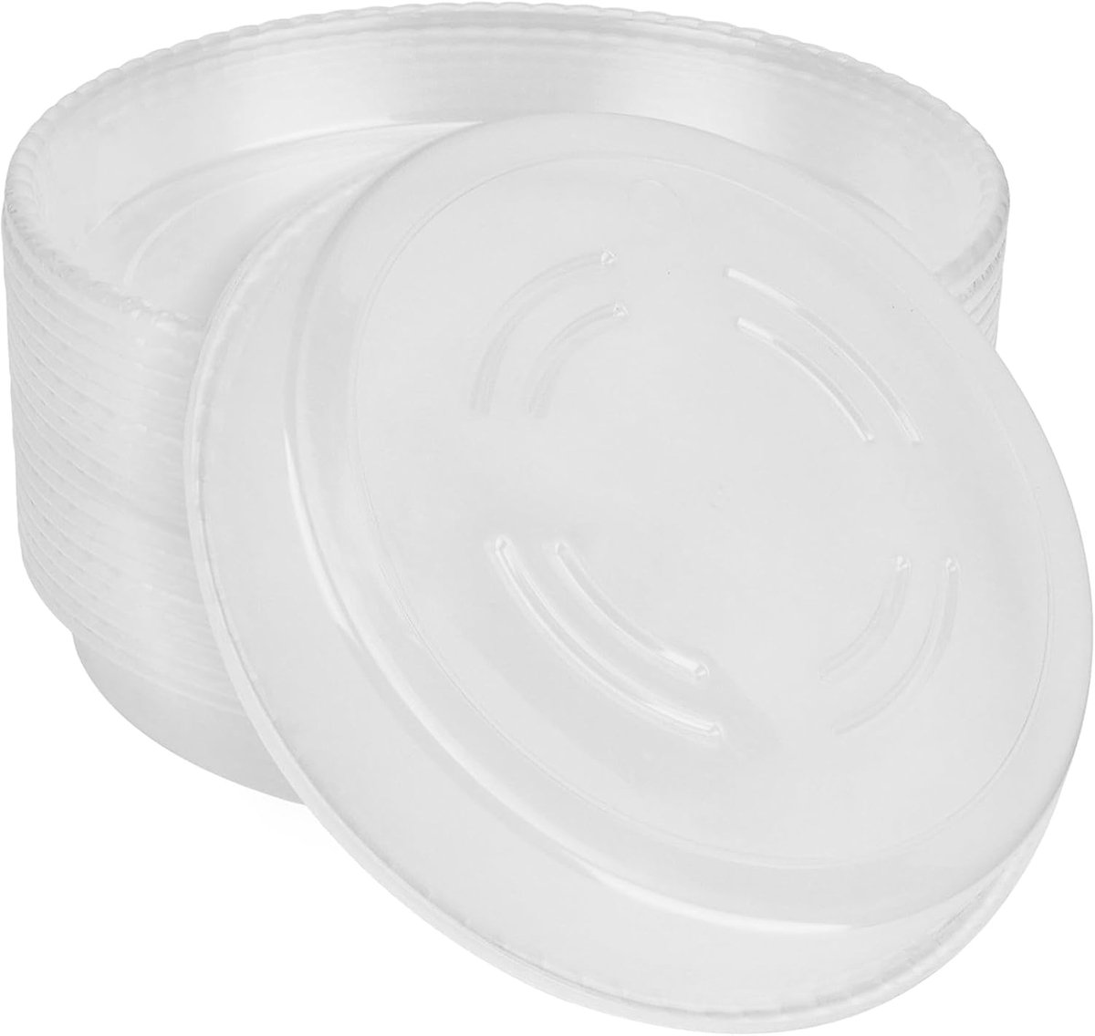 Pack of 20 Coasters, Flower Pot, Round, 25 cm, Transparent Coasters, Plant Coasters, Plastic Flower Coasters, Round - ShopVlot