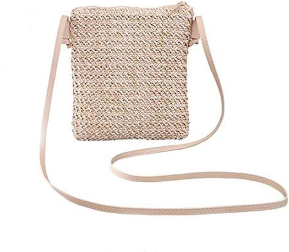 Stro Tas Vrouwen Mode Stro Tas Rotan Geweven Portemonnee Crossbody Messenger Bag Vlecht Kleine Vierkante Handtas Boho - ShopVlot