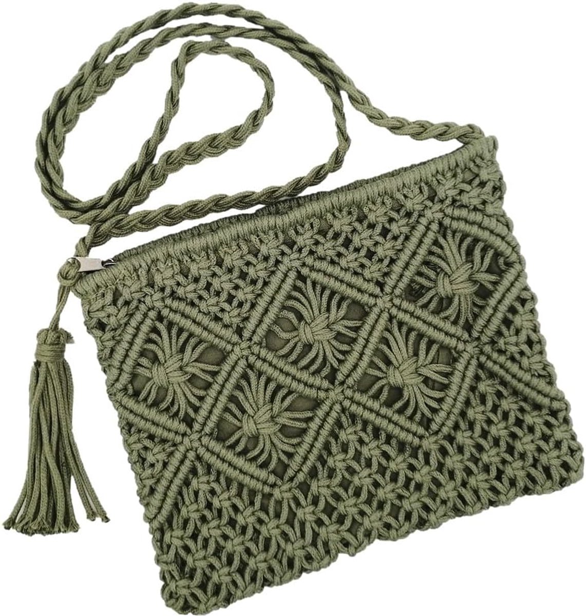 Handgemaakte macramé crossbody schoudertas voor dames - ShopVlot