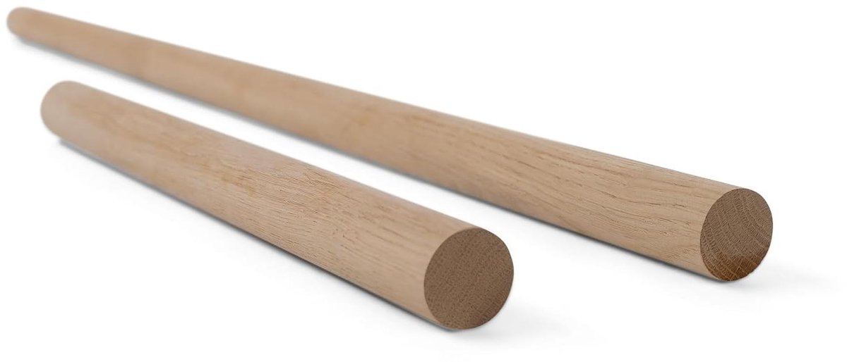 Ronde Houten Staaf - Massief Eiken - Meubelbouw - Glad Geschaafd - 40mm Diameter - Natuurlijk
