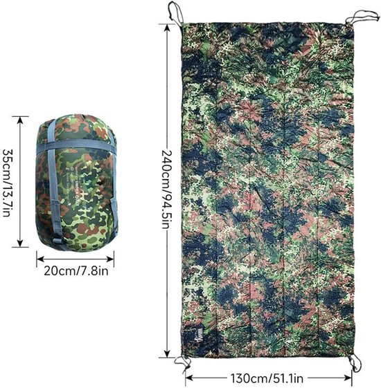 Hangmat Slaapzak - Onderdeken - Kamperen Buiten - Winddicht - 240 x 130 cm - Zwart — afbeelding 5