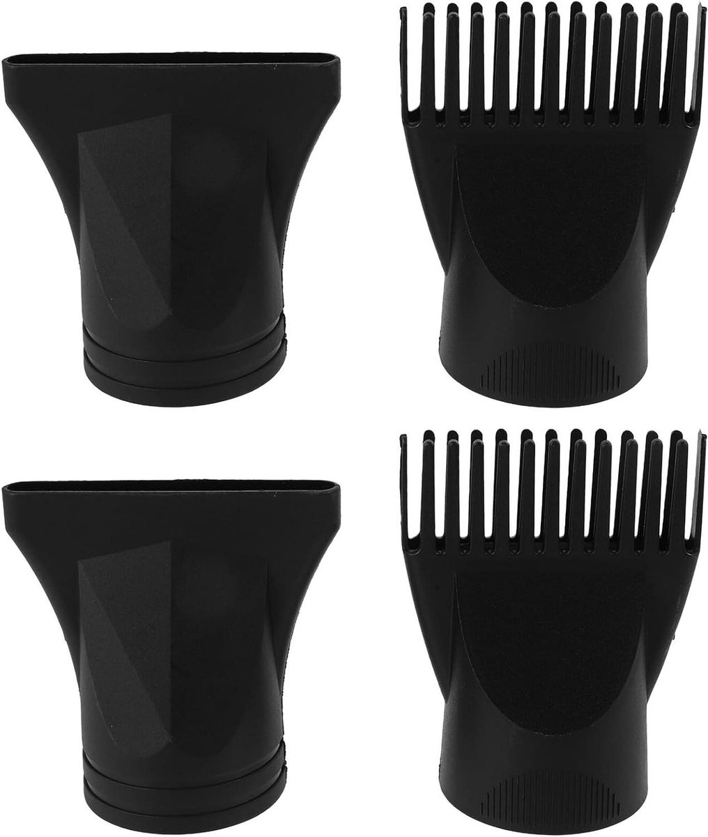 Haardroger Mondstuk Set - Luchtstroom Concentrator - Snelle Haarstyling - Gerichte Luchtstroom - 4 Stuks - Zwart