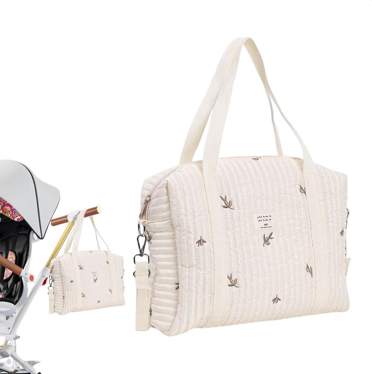 Luiertas - Moeder tas - Baby uitstapjes - Grote inhoud - 36 x 30 cm - Geborduurd