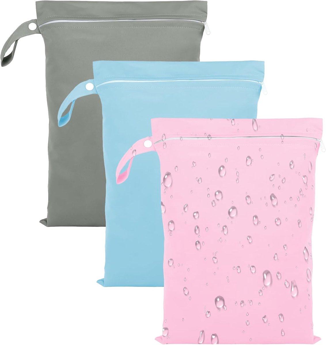 Wetbags 3 Pack 40 x 30 cm - Waterdichte tas met rits - Herbruikbaar - Ideaal voor zwemspullen - SnelShoppen