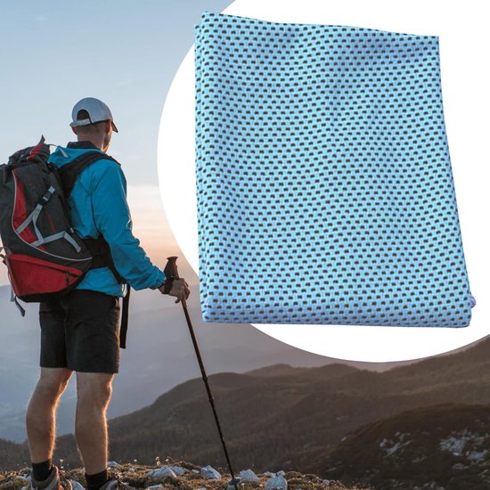 Verkoelende Handdoek - Zweetdoek - Sporten en Reizen - Directe Koeling - 30x100 cm - Lichtblauw — afbeelding 2