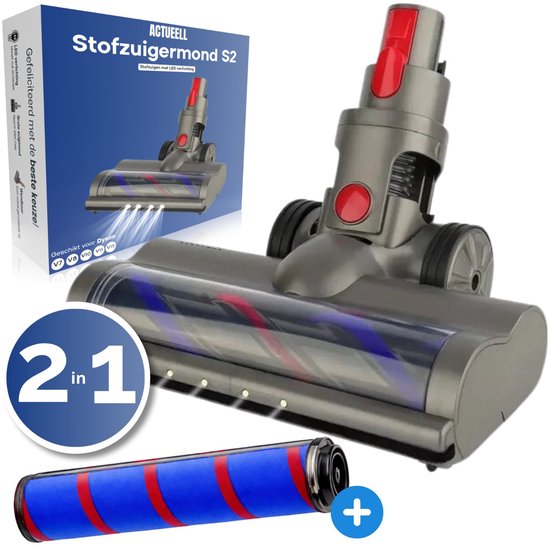 Stofzuigermond 'S2' met 4 LED lampen en een extra parketborstel, geschikt voor Dyson.
