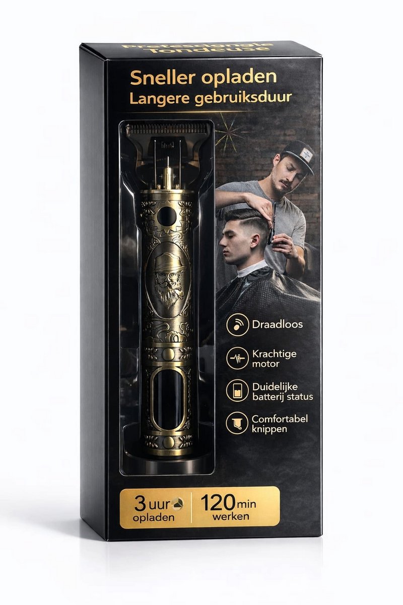 draadloze tondeuse / haartrimmer voor hoofd & baard