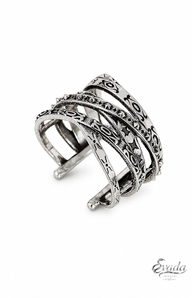 925 Sterling Zilver Ear Cuff – Verstelbare Oorclip Zonder Piercing – Vintage Gegraveerd Design EVADA Jewelry