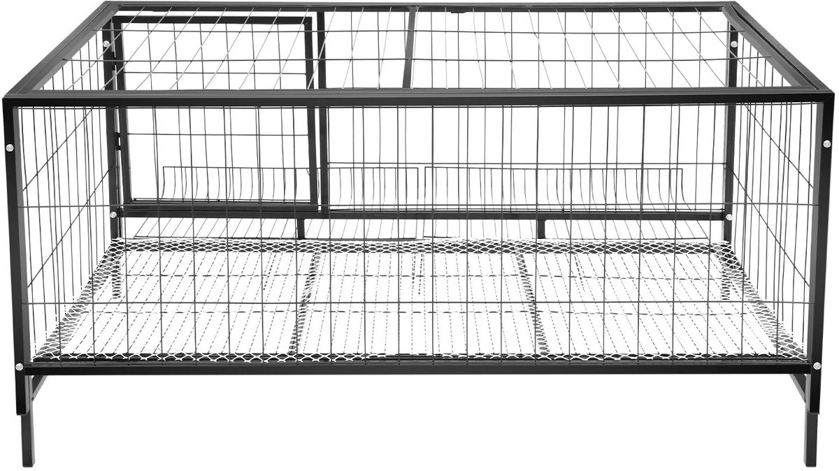NordHaus Kippenhok - Kippenren - Binnen- en Buitenren - Automatische Eierenopvang - Zwart - 120 x 58 x 62 cm