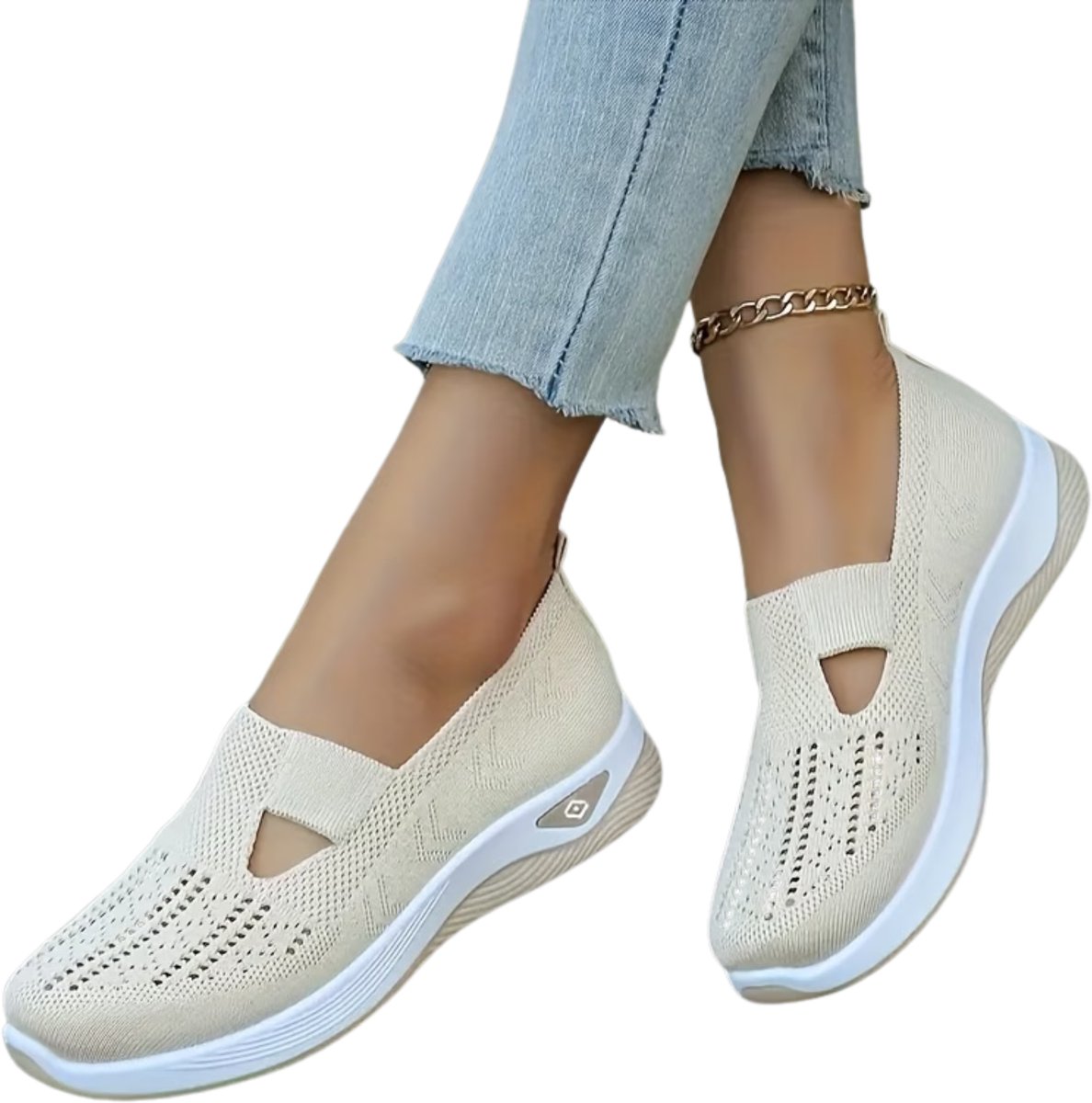 Currero Schoenen Dames Sneakers Comfortabel Slippers Casual Volwassenen 42 Beige