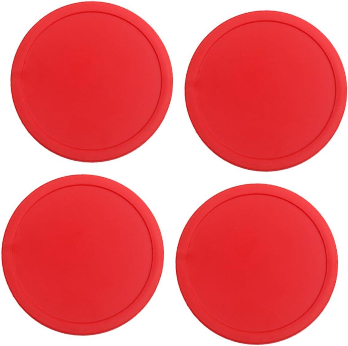 Airhockey Pucks - Tafelspel Accessoires - Spannende Wedstrijden - Ergonomisch Ontworpen - 75mm - Rood