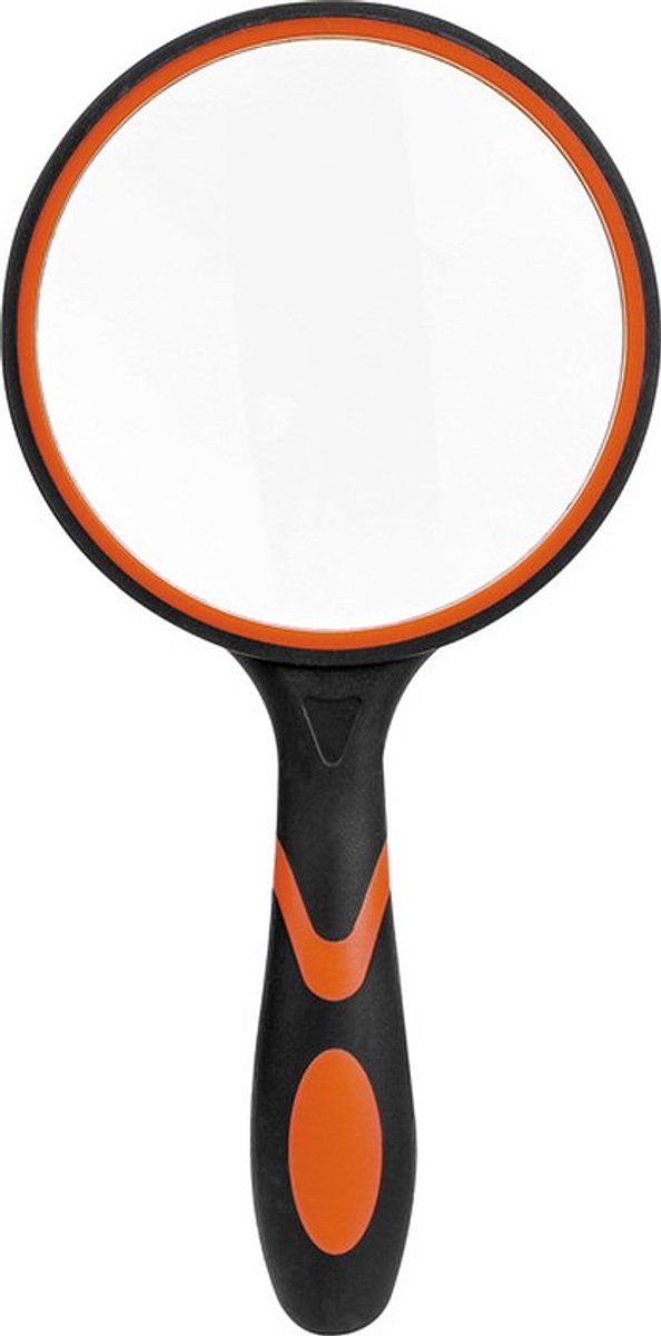 Vergrootglas - leesloep - Loeplamp - 10x - 75mm - zwart en oranje - Rubberen handvat - voor lezen, insecten, hobby's, observatie - voor ouderen, volwassenen en Kinderen