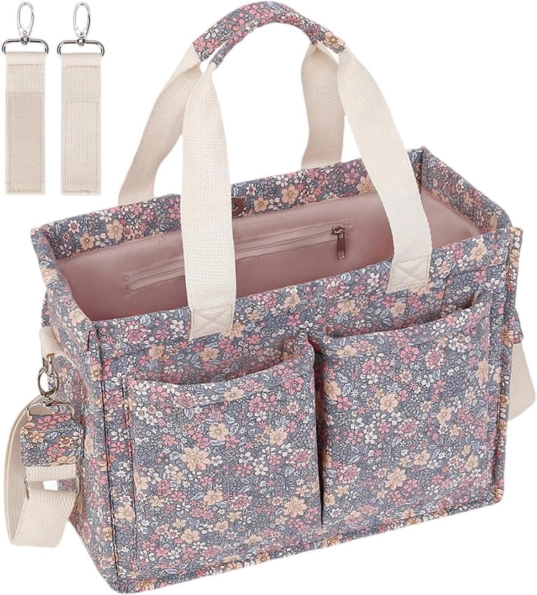 Luiertas Kinderwagen Organizer - Mom Bag Commode Tas - Baby Verzorging Onderweg - Met Haken en Schouderriem