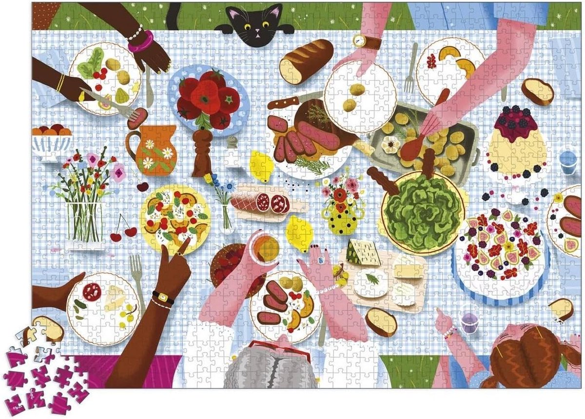 Puzzel Familiediner - Legpuzzel 1000 stukjes - Ontspanning thuis - FSC Karton - 683 cm x 48 cm - Meerkleurig