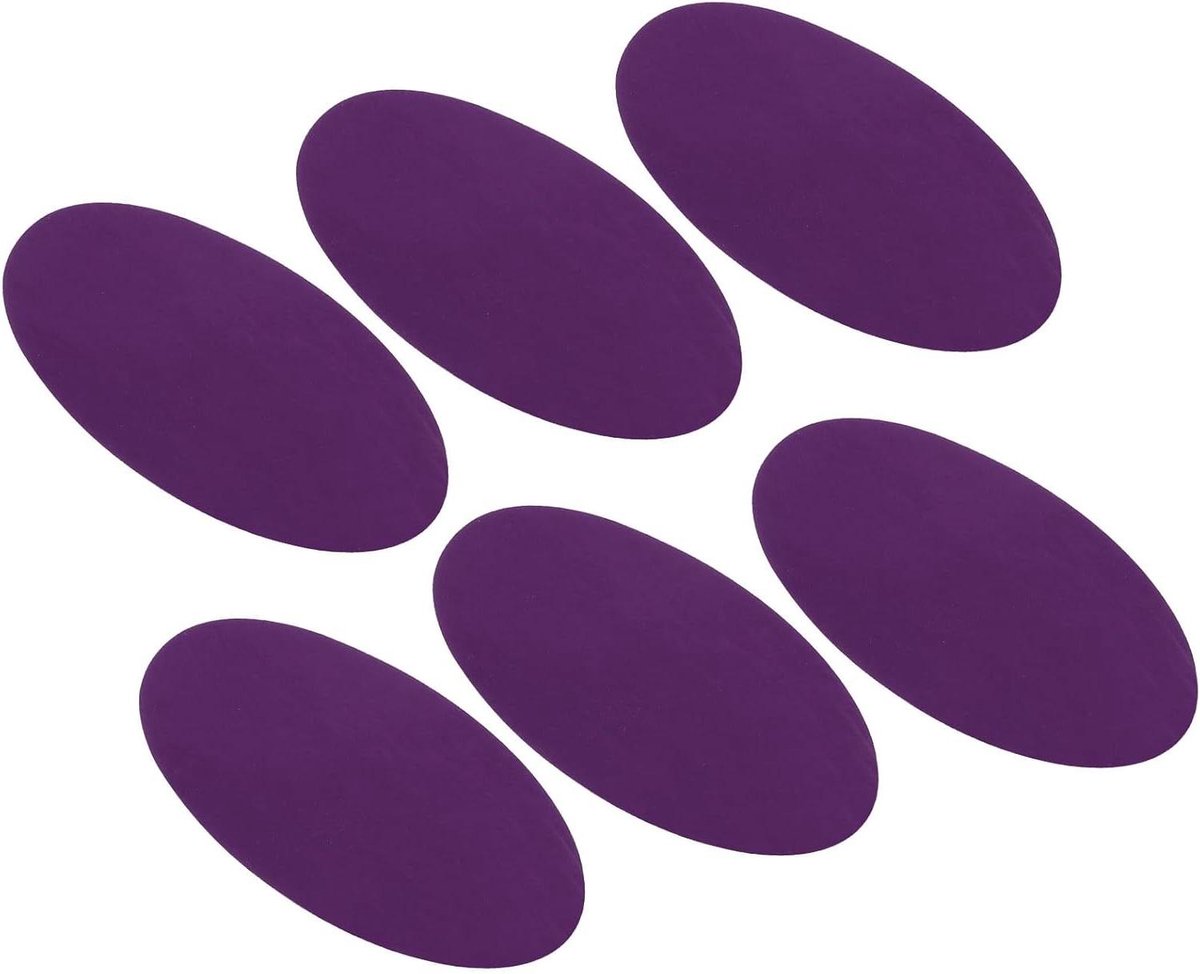 Stoffen Opstrijkpatches - Reparatiepleisters Kleding - Kleding Repareren - Zelfklevend Wasbaar - 6 Stuks - Paars