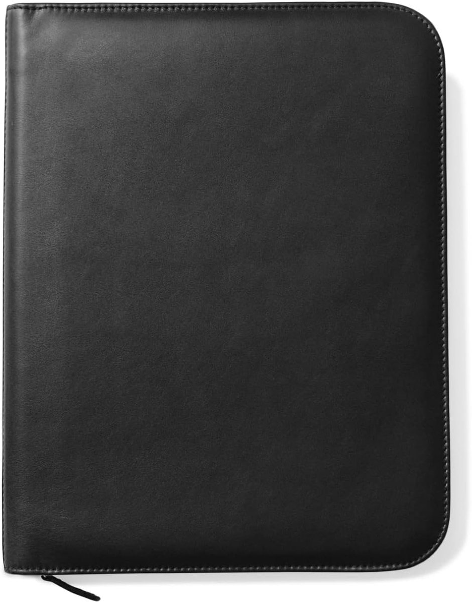 lederen padfolio A4, luxe lederen notitiemap, documentenmap, portefeuille - geproduceerd in Italië