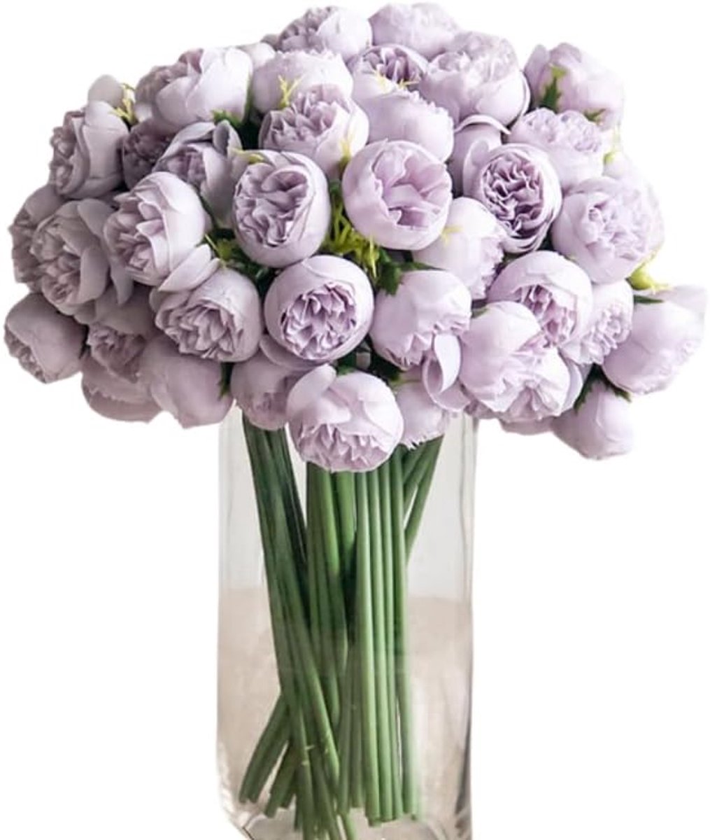 18 stuks Ranunculus Kunstbloem 30 cm en 54 Heads Faux Zijde Ranunculus Bloemen Kunstmatige Ranunculus Boeket Decoraties voor Thuis DIY Bruiloft Decor (Paars)