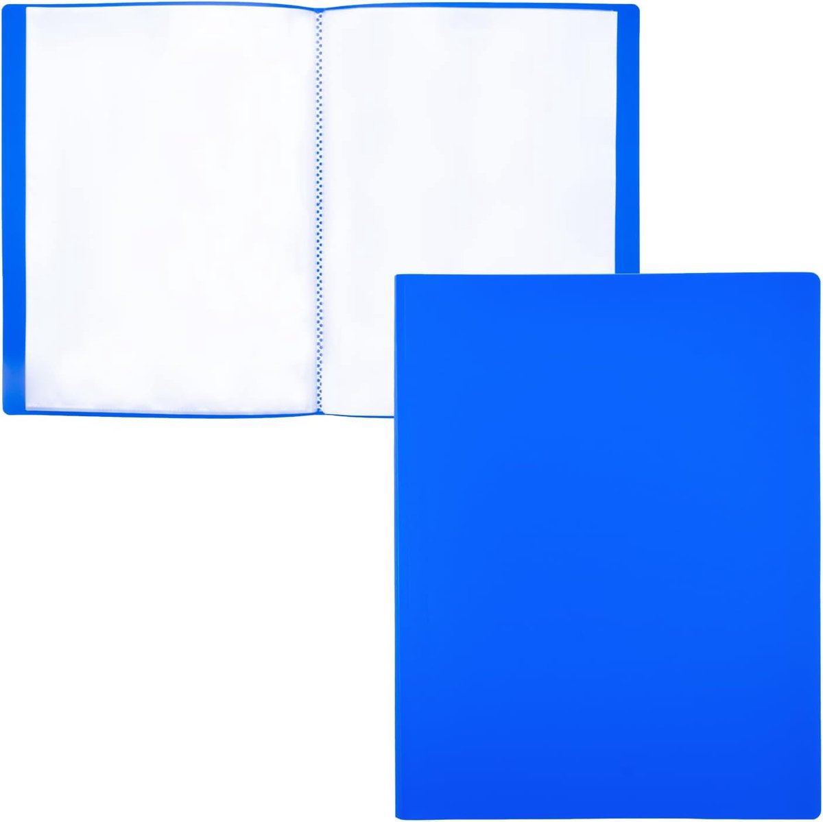 PAPER Zichthoezen A5, van 100% biologisch afbreekbaar polypropyleen, 20 transparante hoezen voor documenten thuis en op kantoor (A5, 20 hoesjes, blauw)