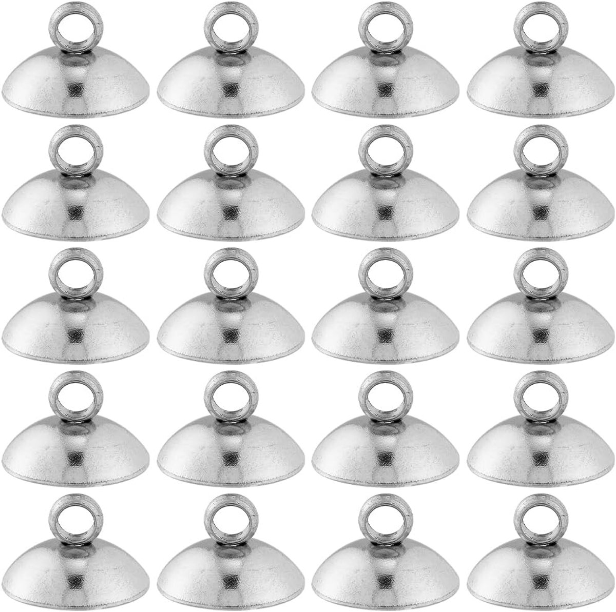 1 Doos 100 Stks Bead Cap Bail Kraal Caps 8mm 304 Roestvrij Staal Hanger Bails Bead Connectors voor Sieraden Maken Accessoires DIY