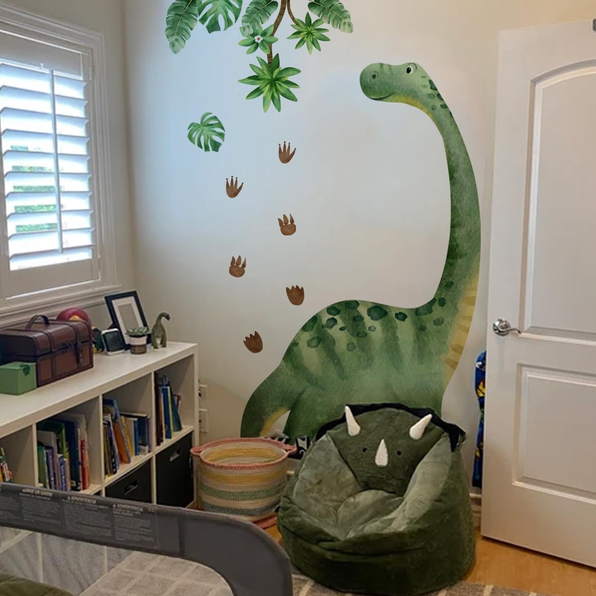- XXL muursticker dinosaurus kinderen (139 x 176 cm) I grote dino muursticker jungle jongen & meisje I muursticker dino kinderkamer wanddecoratie babykamer groot