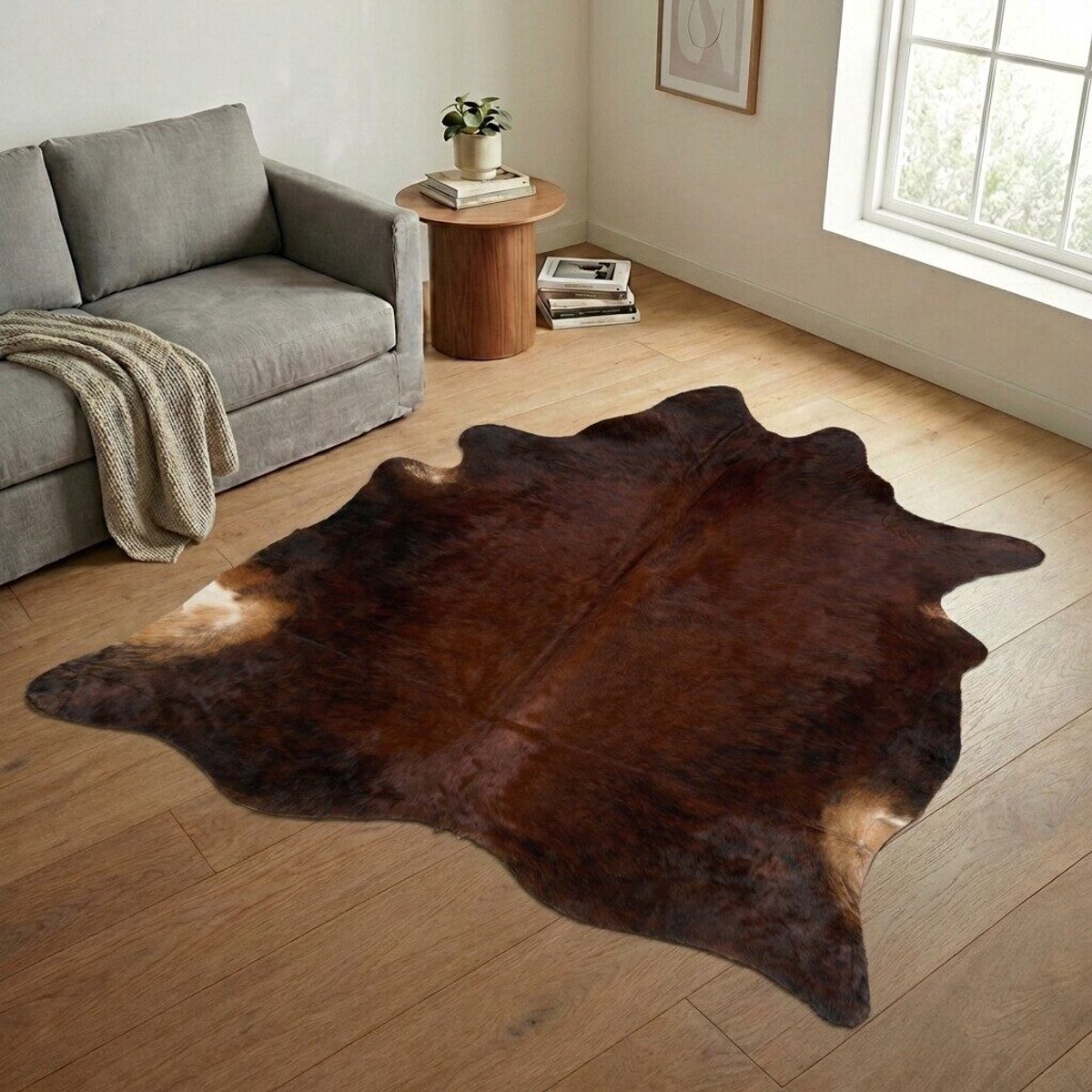 Koeienhuid Vloerkleed XXL (Extra Groot) - Effen-solid - 230 x 223 cm - Koeienkleed / Koeienvel / Dierenvel / Dierenhuid / Koehuid Tapijt