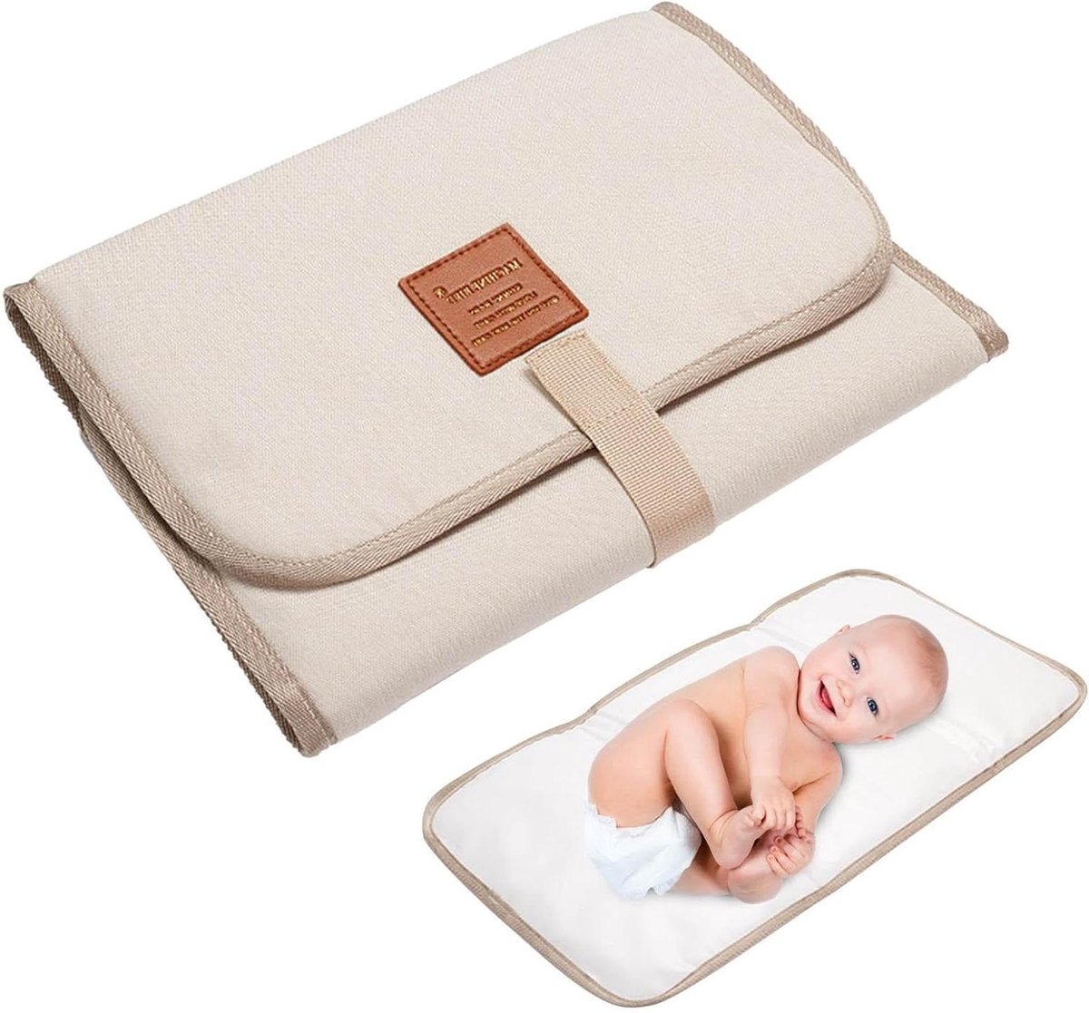 Opvouwbare Verschoonmat - Draagbare Luiermat - Baby Verzorgen - Waterproof Polyester - 31 x 1 x 21 cm - Wit