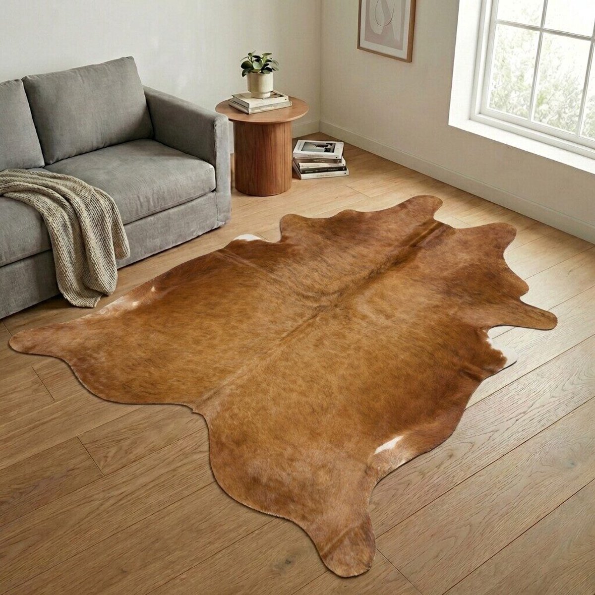 Koeienhuid Vloerkleed XXL (Extra Groot) - Effen-solid - 249 x 225 cm - Koeienkleed / Koeienvel / Dierenvel / Dierenhuid / Koehuid Tapijt
