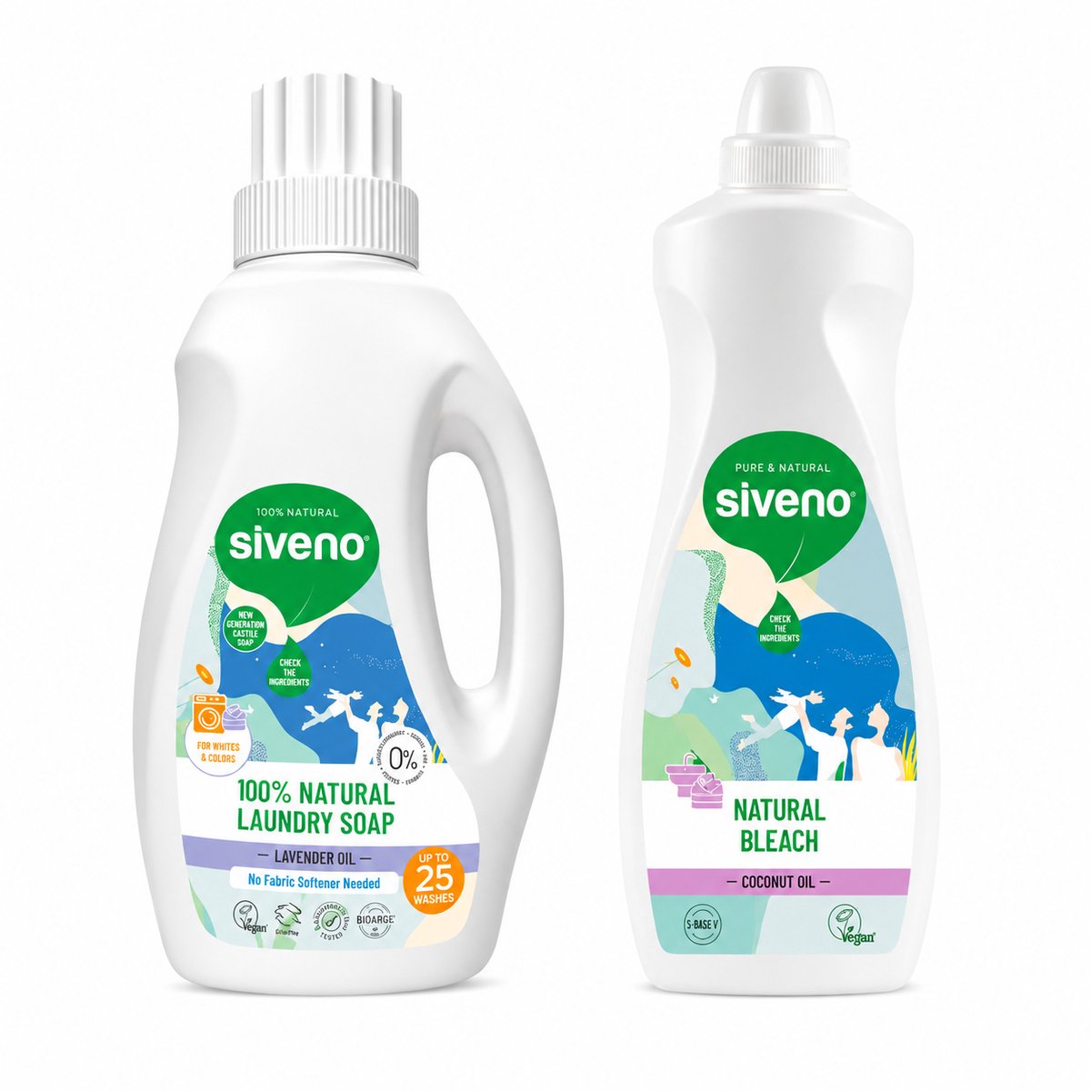 Siveno Laundry Care Duo | Natuurlijk Wasmiddel & Natuurlijk Bleekmiddel