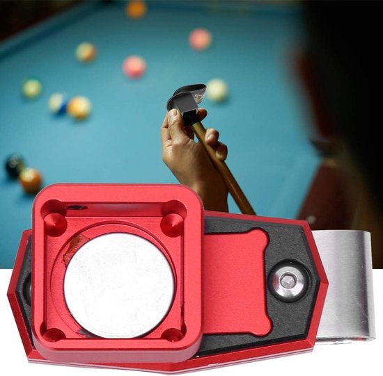 Billiard Cue Chalk Houder Snooker Accessoire Draagbaar Aluminium Pool Cue Krijt Houder met Clips (Rood) - Kwalitatieve Hulpmiddel voor Billiard en Snooker Spelletjes van Merkloos — afbeelding 5