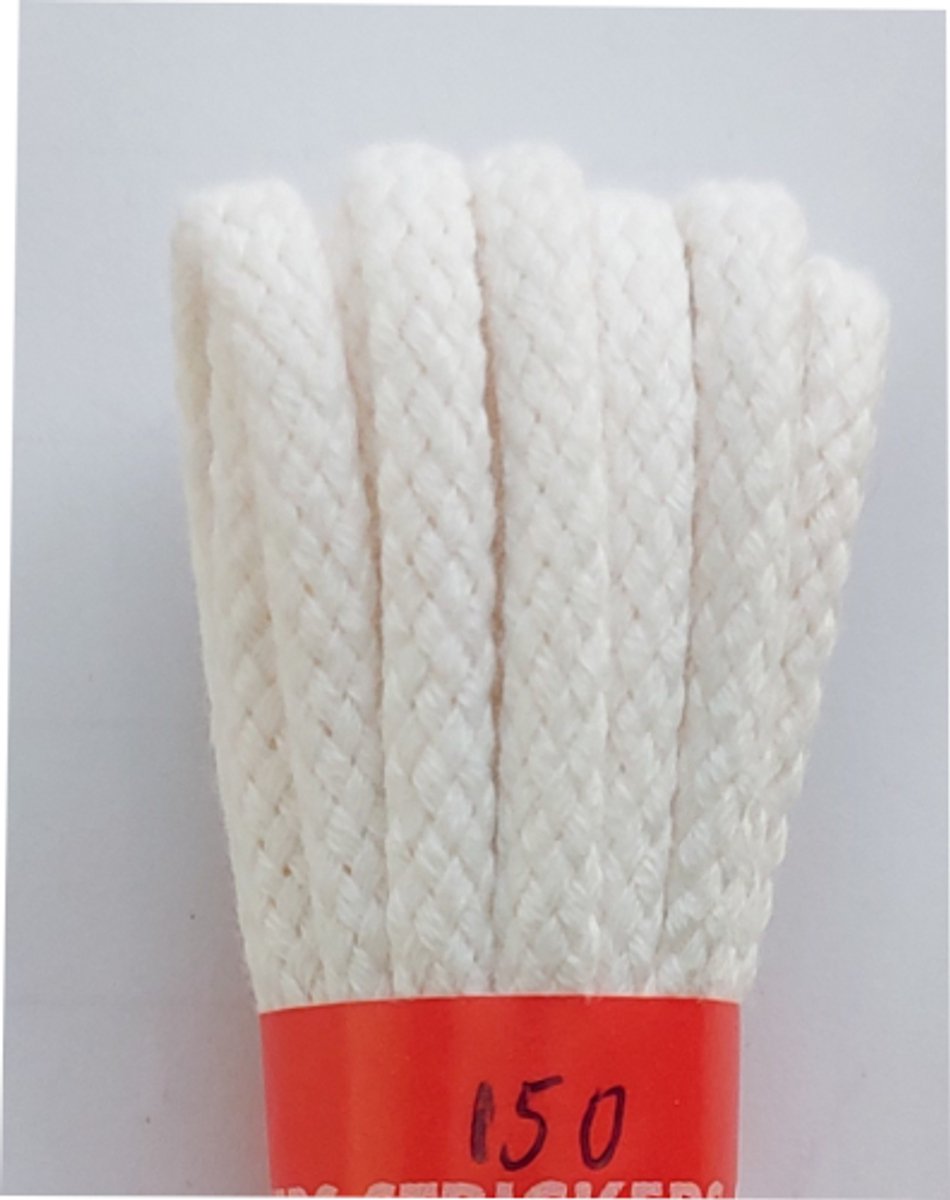 Strickers Veter - Wit - Rond - Koord Veters - Lengte 150 cm - Dikte 4 mm - Schoenveter