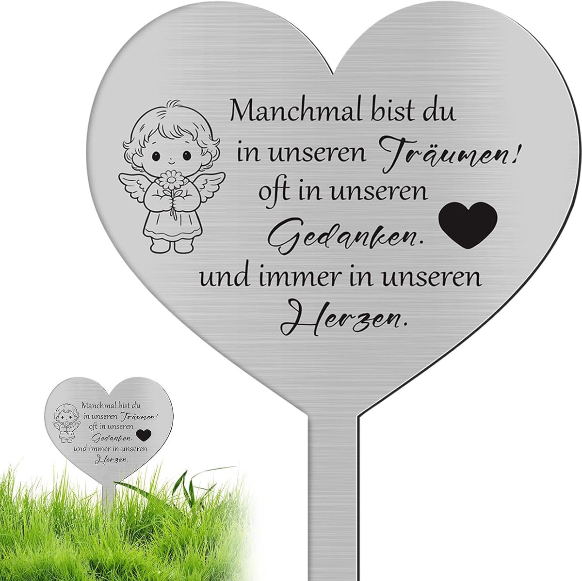 weerbestendig, met spreuk, grafsteker, grafdecoratie, hart voor tuinen