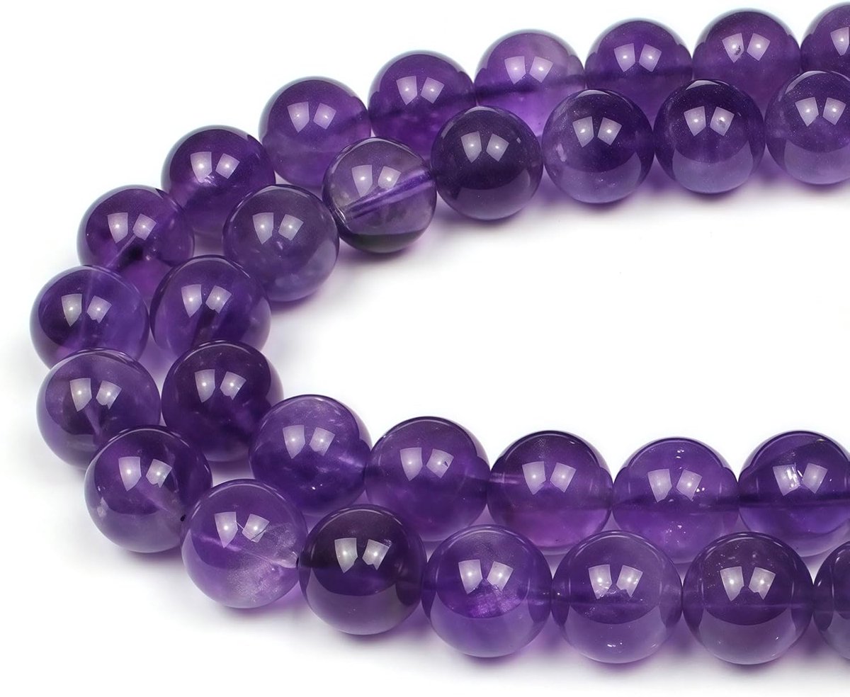 Kralen Amethist Ronde Losse Natuurlijke Paars Halfedelsteen Kralen Voor het Maken van Sieraden Armbanden Kettingen