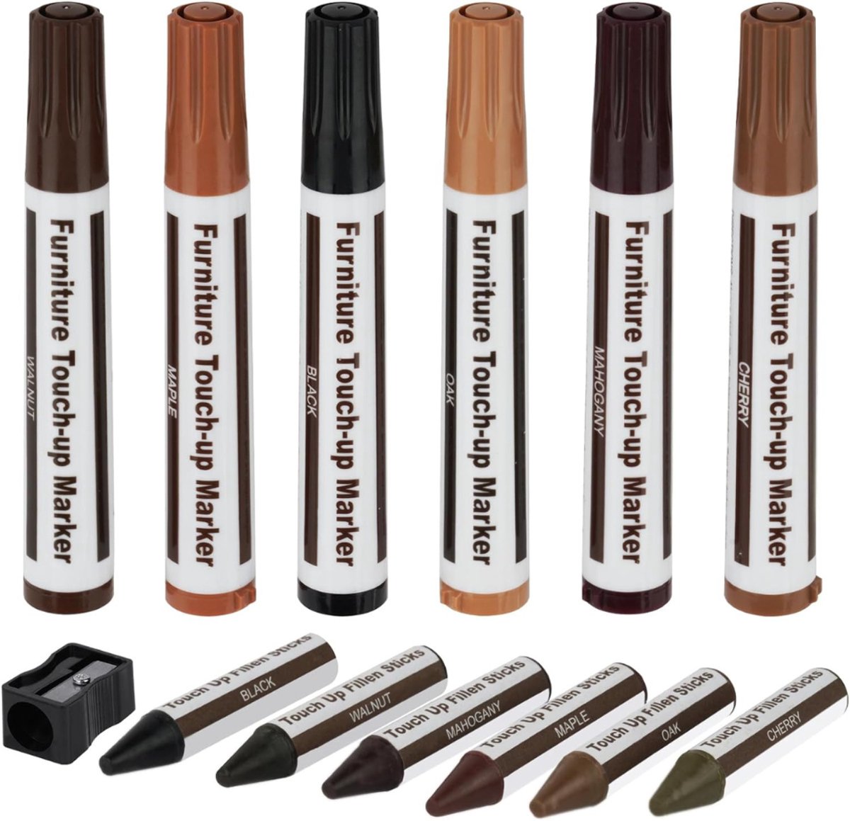 Zavio® Laminaat Reparatieset - Laminaatvuller - Vuller - Stiften Set - 6 kleuren