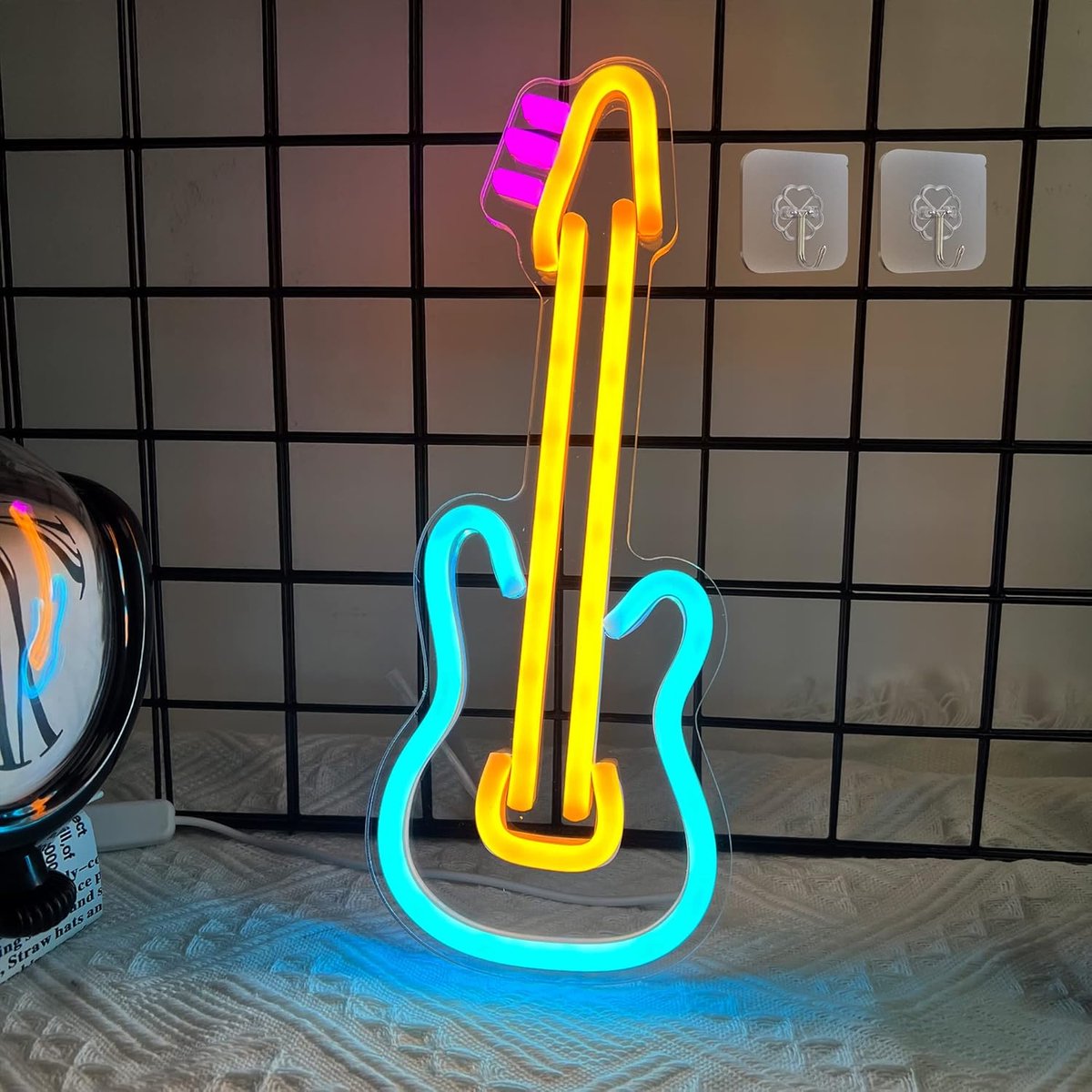 SnelShoppen - Neonlamp Gitaarvorm LED Acryl USB, Decoratie voor Slaapkamer, Muziekstudio, Feest, Bruiloft, Kerst, Geschenken voor Gitaarliefhebbers