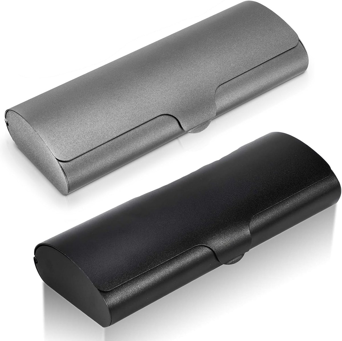 Brillenkoker hardcase aluminium, metalen leesbrillenkoker harde schaal zwart voor dames en heren